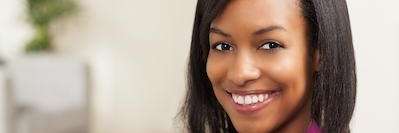 woman smiling with brown hair | dentist in mesquite
